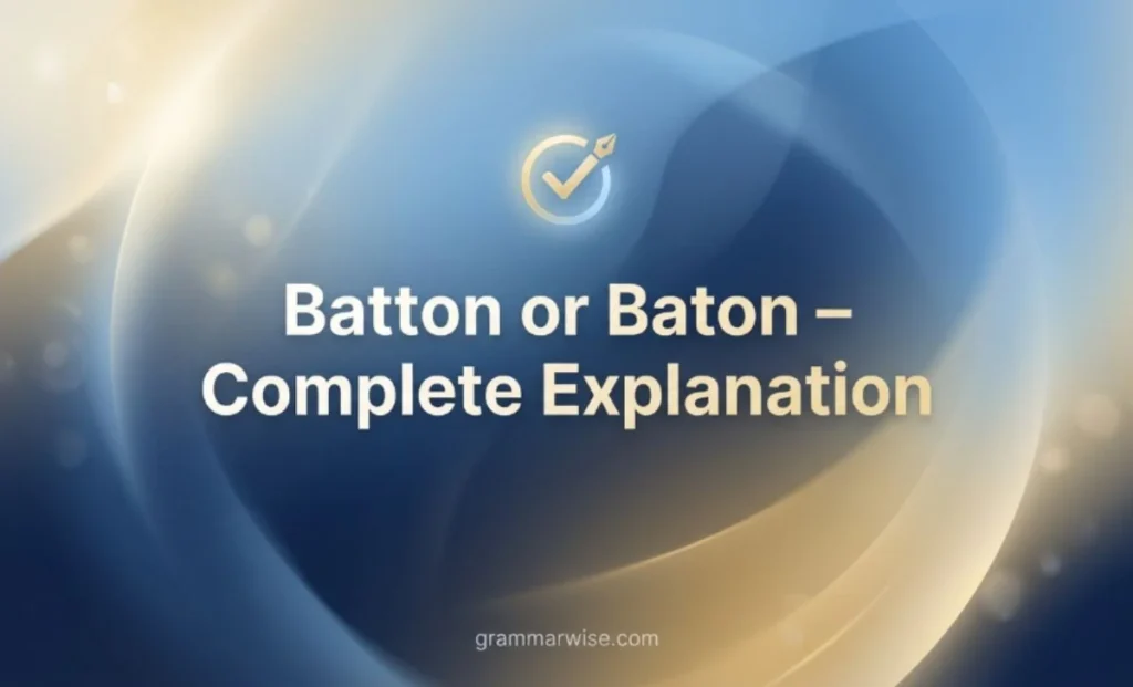 Batton or Baton  Complete Explanation
