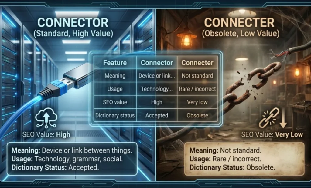 Connector vs Connecter Comparison Table
