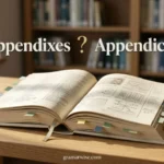 appendixes or appendices