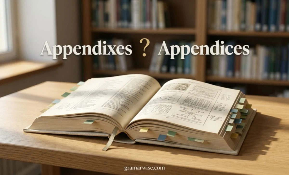 appendixes or appendices