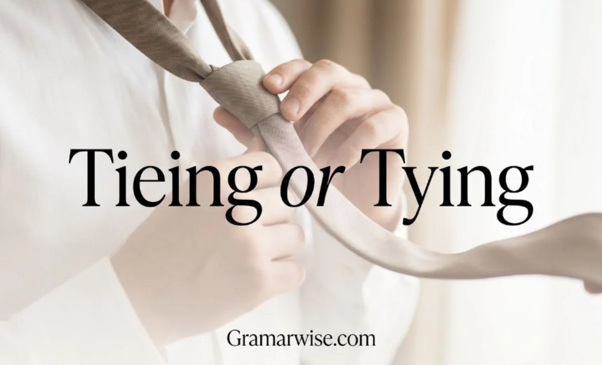 tieing or tying